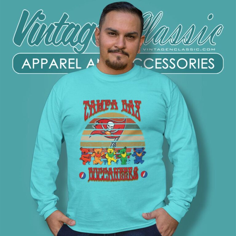 Tampa Bay Buccaneers Nfl Grateful Dancing Bears Retro Long Sleeve Tee Tampa Bay Buccaneers Nfl Grateful Dancing Bears Retro Long Sleeve Tee