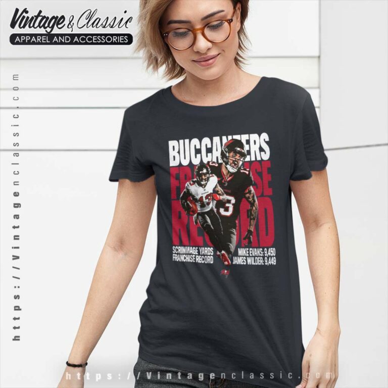 Tampa Bay Buccaneers Scrimmage Yards Franchise Record Women TShirt Tampa Bay Buccaneers Scrimmage Yards Franchise Record Women TShirt