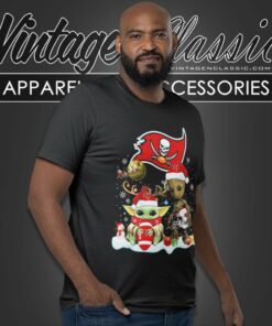 Tampa Bay Buccaneers Shirt Baby Yoda And Groot Santa Christmas T Shirt 1