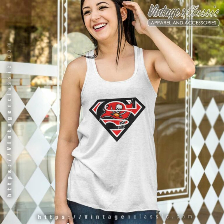 Tampa Bay Buccaneers Superman Logo Tank Top Racerback Tampa Bay Buccaneers Superman Logo Tank Top Racerback