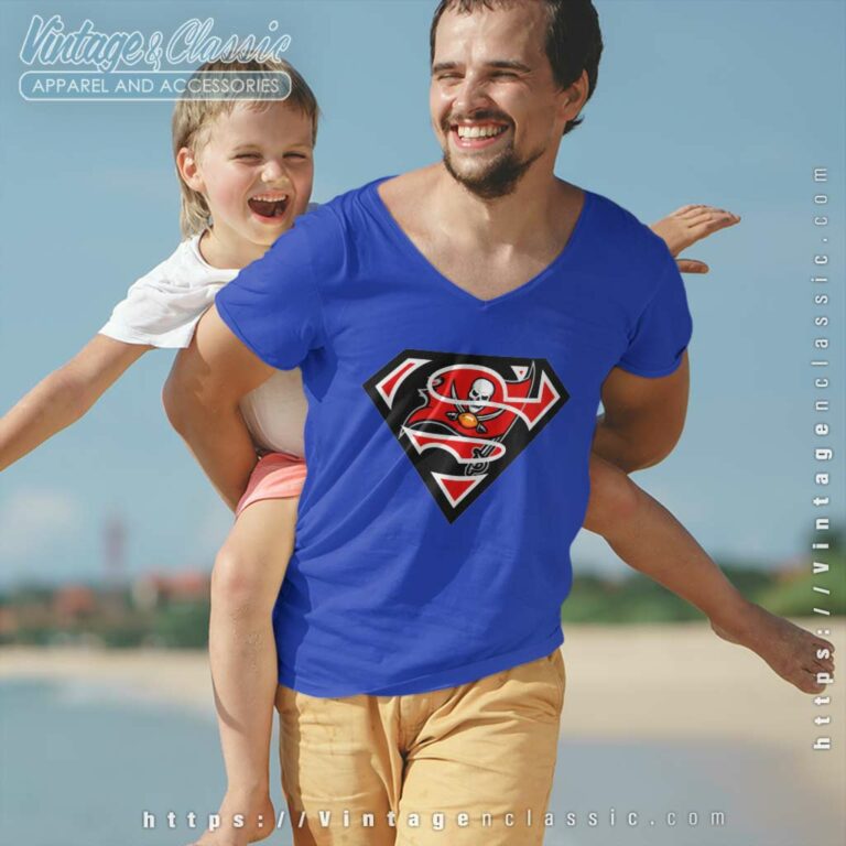 Tampa Bay Buccaneers Superman Logo V Neck TShirt Tampa Bay Buccaneers Superman Logo V Neck TShirt