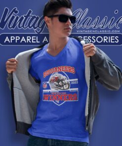 Tampa Bay Buccaneers Winners Champions 2023 Super Wild Card Nfl Divisional Helmet V Neck TShirt