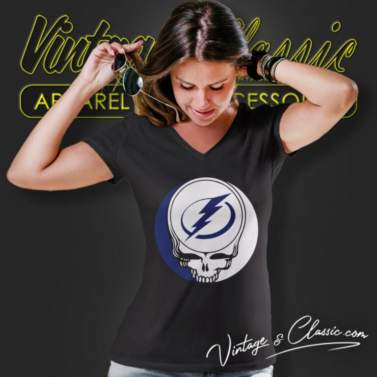 Tampa Bay Lightning Grateful Dead Steal Your Face V Neck TShirt Tampa Bay Lightning Grateful Dead Steal Your Face V Neck TShirt