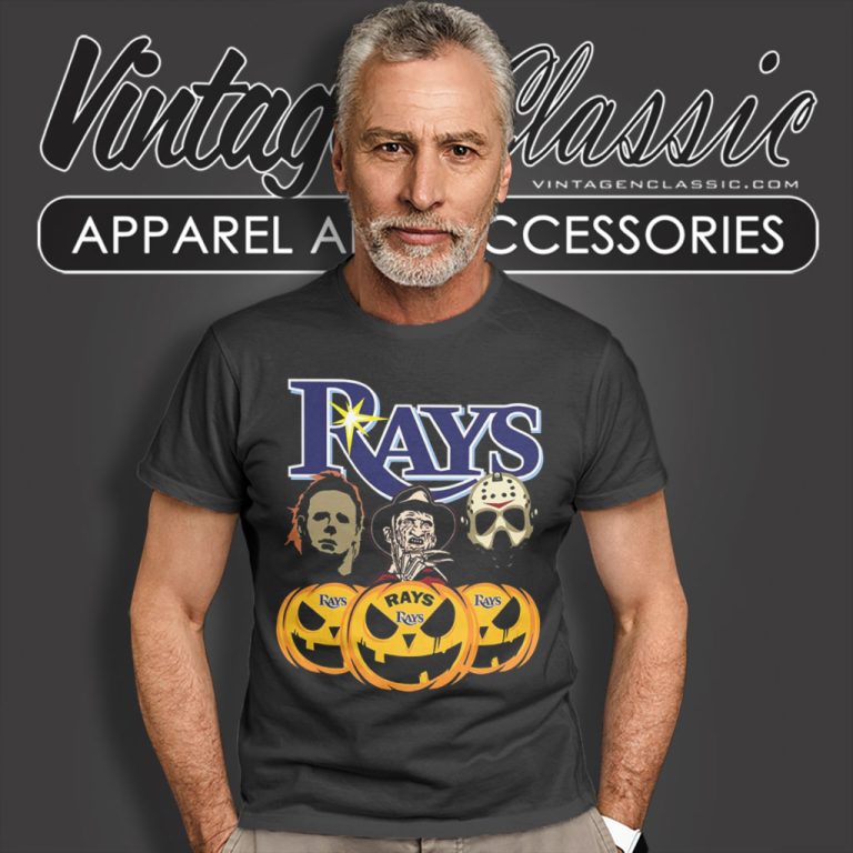 Tampa Bay Rays Freddy Krueger Michael Myers Jason Voorhees Pumpkin Halloween T Shirt Tampa Bay Rays Freddy Krueger Michael Myers Jason Voorhees Pumpkin Halloween T Shirt