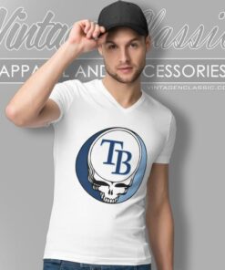 Tampa Bay Rays Grateful Dead Steal Face V Neck TShirt