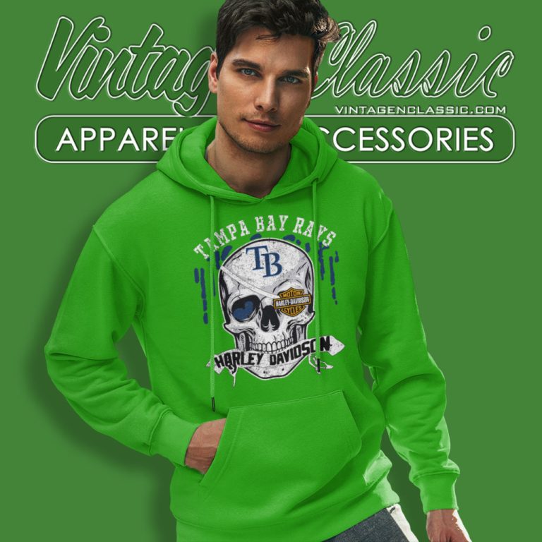 Tampa Bay Rays Harley Davidson Skull Hoodie Tampa Bay Rays Harley Davidson Skull Hoodie