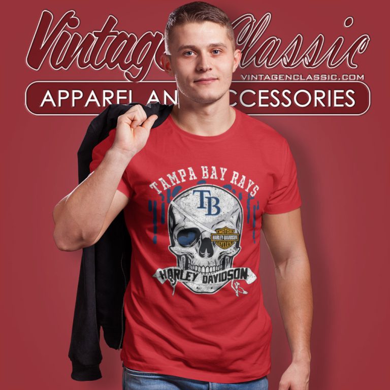 Tampa Bay Rays Harley Davidson Skull T Shirt Tampa Bay Rays Harley Davidson Skull T Shirt