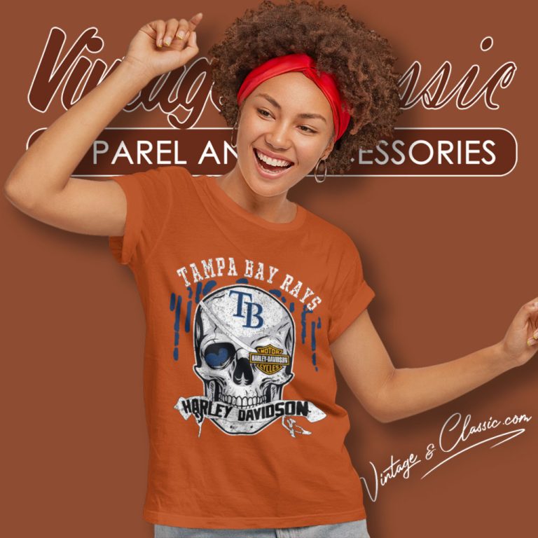 Tampa Bay Rays Harley Davidson Skull Women T Shirt Tampa Bay Rays Harley Davidson Skull Women T Shirt