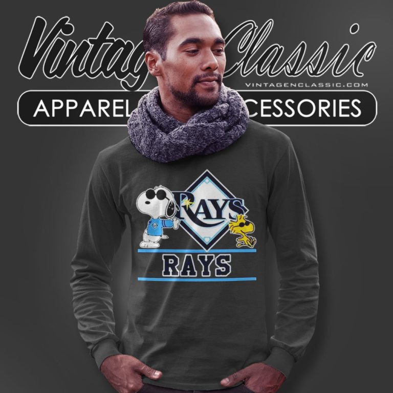 Tampa Bay Rays Snoopy And Woodstock Long Sleeve Tee Tampa Bay Rays Snoopy And Woodstock Long Sleeve Tee
