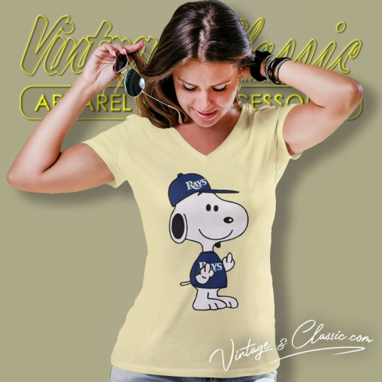 Tampa Bay Rays Snoopy Double Middle Fingers V Neck TShirt Tampa Bay Rays Snoopy Double Middle Fingers V Neck TShirt
