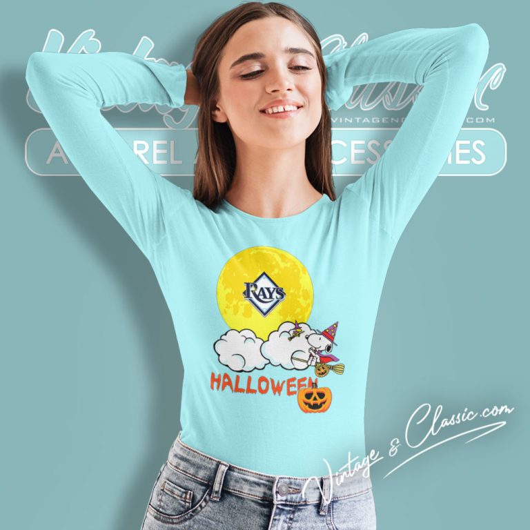 Tampa Bay Rays Snoopy Halloween Long Sleeve Tee Tampa Bay Rays Snoopy Halloween Long Sleeve Tee