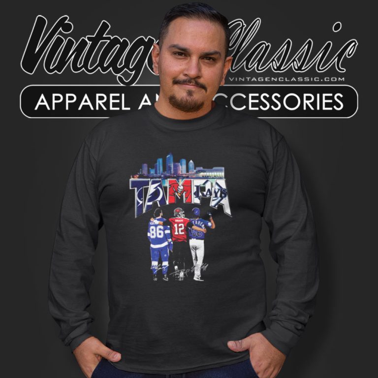 Tampa Sports Team Tampa Bay Rays Tampa Bay Lightning Tampa Bay Buccaneers Long Sleeve Tee Tampa Sports Team Tampa Bay Rays Tampa Bay Lightning Tampa Bay Buccaneers Long Sleeve Tee
