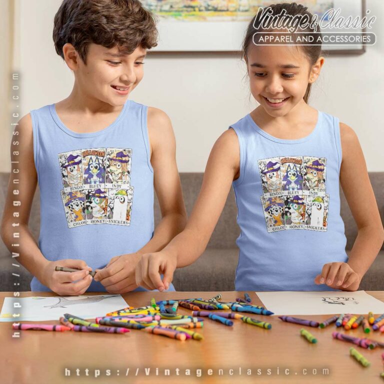 Tarot Bluey Friends Halloween Shirt Bluey Halloween kids Tanktop Tarot Bluey Friends Halloween Shirt Bluey Halloween kids Tanktop