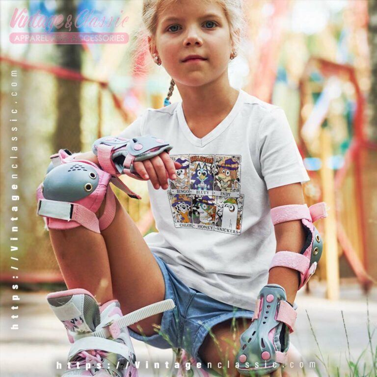 Tarot Bluey Friends Halloween Shirt Bluey Halloween kids Vneck Tarot Bluey Friends Halloween Shirt Bluey Halloween kids Vneck