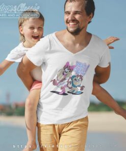 Tasmanian Devil Lady Taz Yeah Right V Neck TShirt