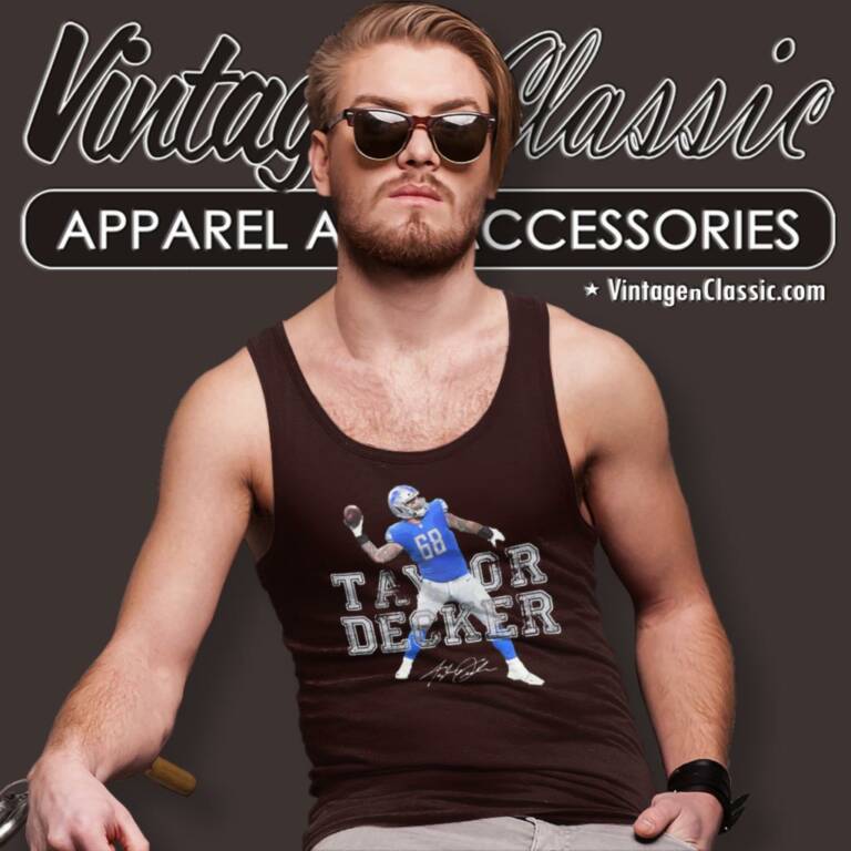 Taylor Decker Detroit Lions Signature Tank Top Racerback Taylor Decker Detroit Lions Signature Tank Top Racerback
