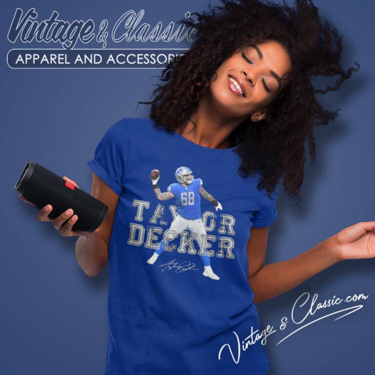 Taylor Decker Detroit Lions Signature Women T Shirt Taylor Decker Detroit Lions Signature Women T Shirt
