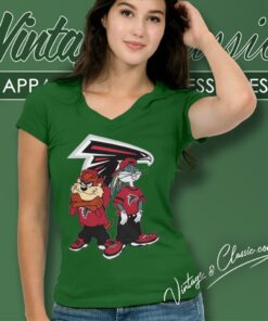 Taz And Bugs Atlanta Falcons V Neck TShirt