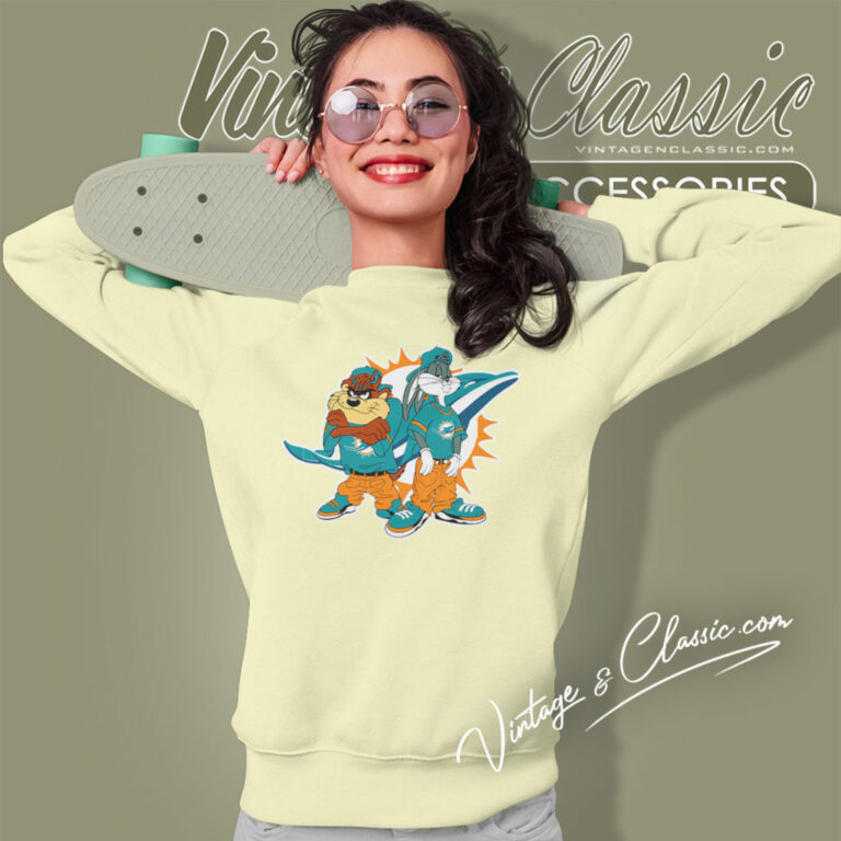 Taz And Bugs Kriss Kross Miami Dolphins Sweatshirt Taz And Bugs Kriss Kross Miami Dolphins Sweatshirt