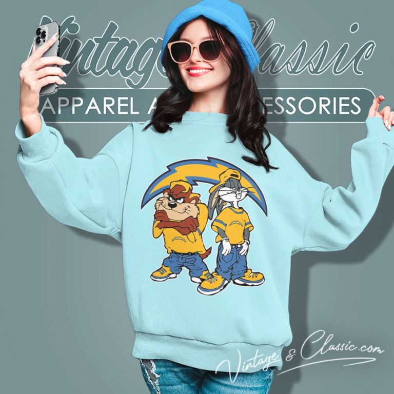 Taz And Bugs Los Angeles Chargers Sweatshirt Taz And Bugs Los Angeles Chargers Sweatshirt