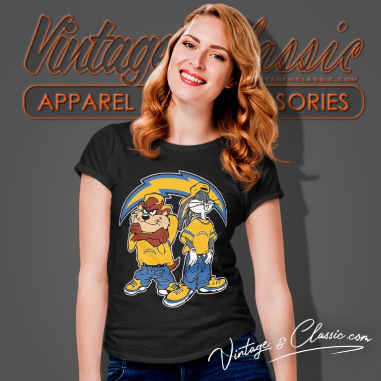 Taz And Bugs Los Angeles Chargers Women T Shirt Taz And Bugs Los Angeles Chargers Women T Shirt