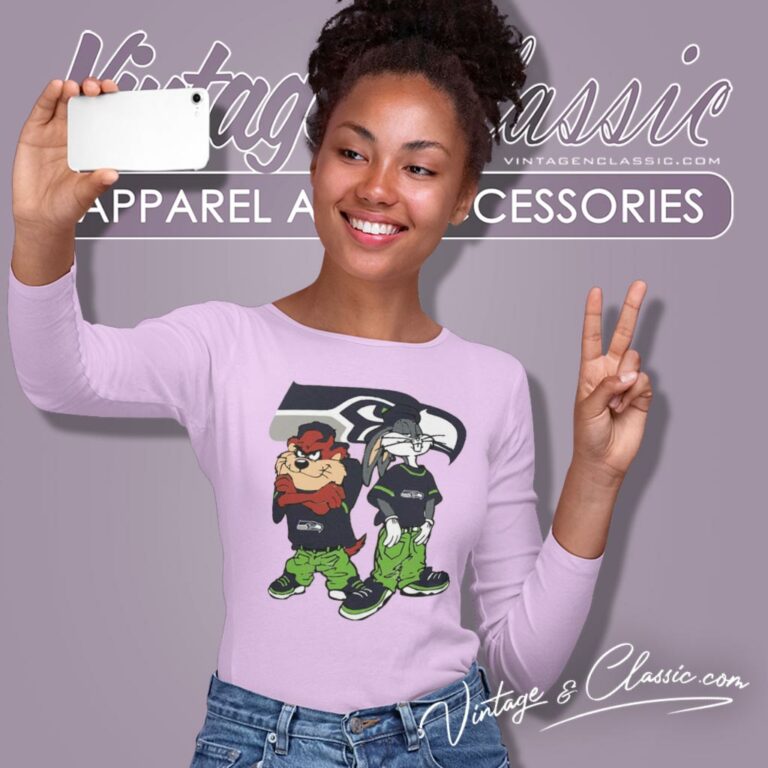 Taz And Bugs Seattle Seahawks Long Sleeve Tee Taz And Bugs Seattle Seahawks Long Sleeve Tee