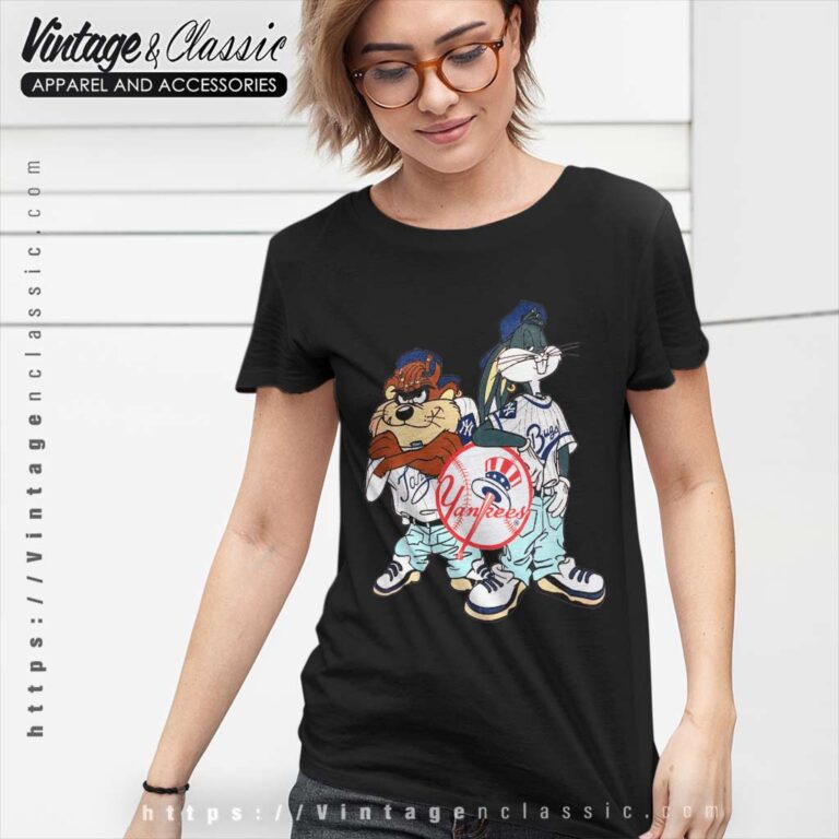 Taz Bugs Bunny New York Yankees Women TShirt Taz Bugs Bunny New York Yankees Women TShirt