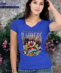 Taz Devil Football Oakland Raiders V Neck TShirt