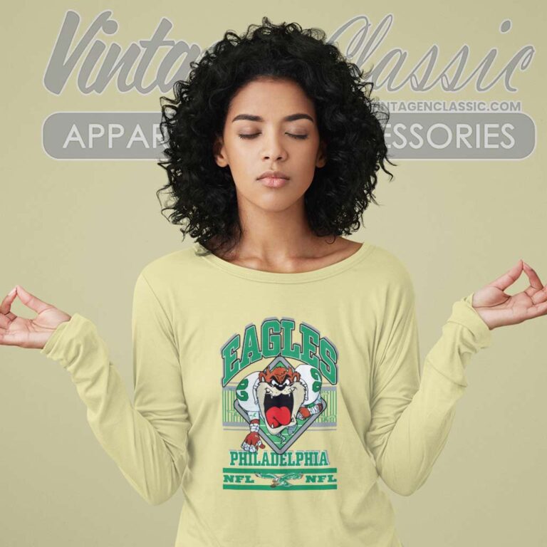 Taz Devil Philadelphia Eagles Long Sleeve Tee Taz Devil Philadelphia Eagles Long Sleeve Tee