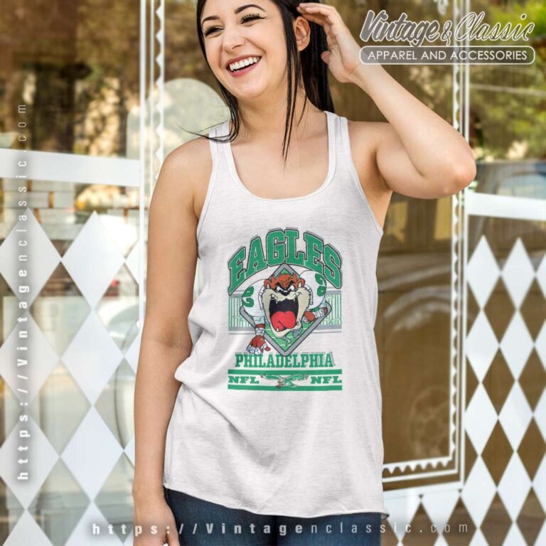 Taz Devil Philadelphia Eagles Tank Top Racerback Taz Devil Philadelphia Eagles Tank Top Racerback
