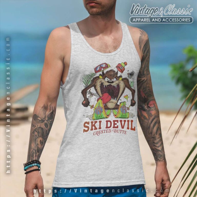 Taz Looney Tunes Ski Devil Tank Top Racerback Taz Looney Tunes Ski Devil Tank Top Racerback