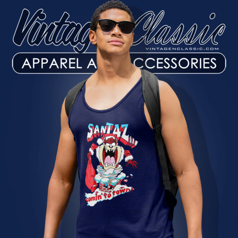 Taz Tee Santa Christmas Comin To Town Tank Top Racerback Taz Tee Santa Christmas Comin To Town Tank Top Racerback
