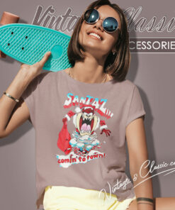 Taz Tee Santa Christmas Comin To Town Shirt 6 Taz Tee Santa Christmas Comin To Town Women T Shirt