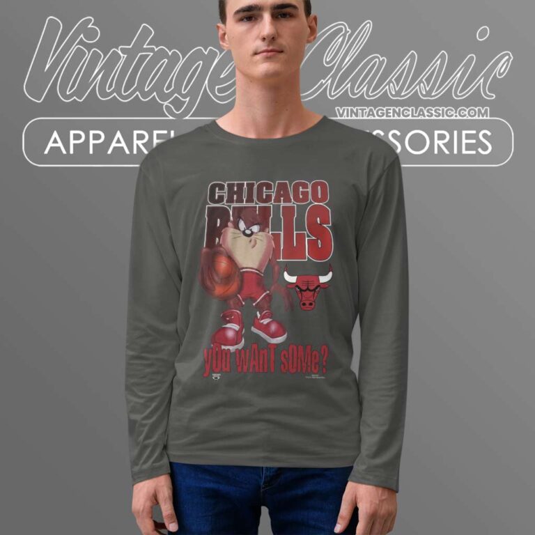Taz You Want Some Chicago Bull Long Sleeve Tee Taz You Want Some Chicago Bull Long Sleeve Tee