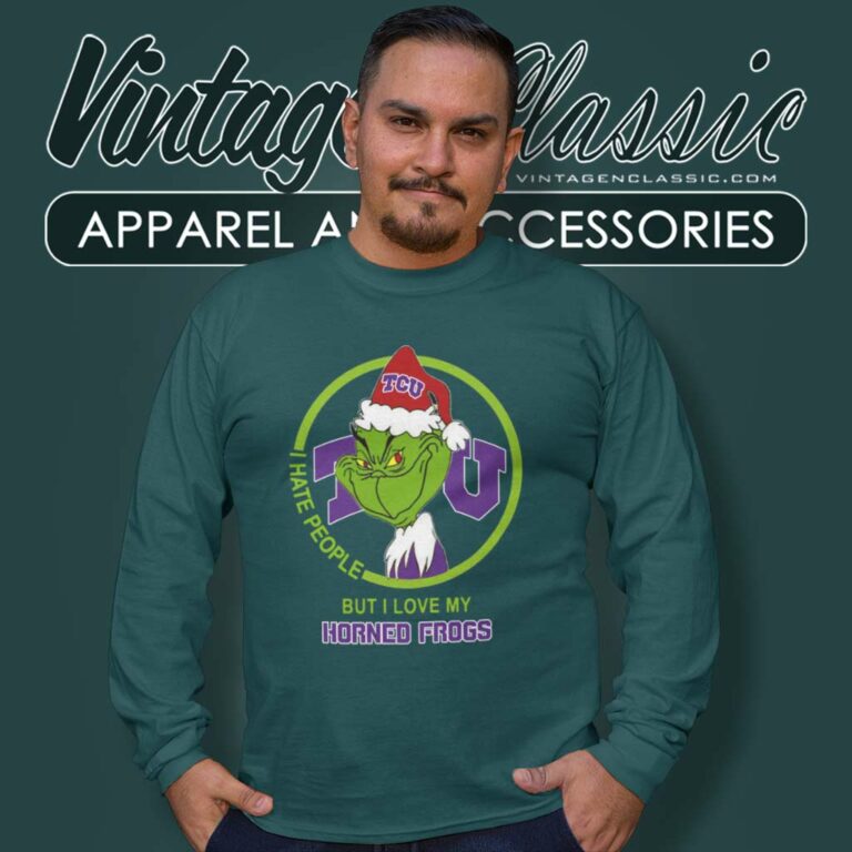 Tcu Horned Frogs Ncaa Christmas Grinch Shirt I Hate People But I Love My Horned Frogs Long Sleeve Tee Tcu Horned Frogs Ncaa Christmas Grinch Shirt I Hate People But I Love My Horned Frogs Long Sleeve Tee