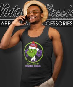 Tcu Horned Frogs Ncaa Christmas Grinch Shirt I Hate People But I Love My Horned Frogs Tank Top Racerback