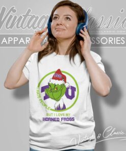 Tcu Horned Frogs Ncaa Christmas Grinch Shirt I Hate People But I Love My Horned Frogs Women TShirt