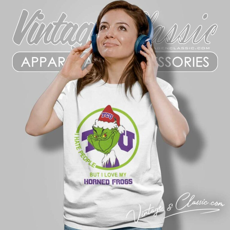 Tcu Horned Frogs Ncaa Christmas Grinch Shirt I Hate People But I Love My Horned Frogs Women TShirt Tcu Horned Frogs Ncaa Christmas Grinch Shirt I Hate People But I Love My Horned Frogs Women TShirt