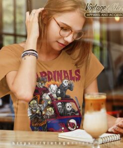 Team Horror Movies Characters Halloween Arizona Cardinals Shirt Women T shirt