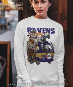 TEAM Horror Movies Characters Halloween Baltimore Ravens Shirt