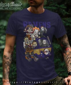 Team Horror Movies Characters Halloween Baltimore Ravens Shirt T shirt