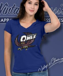 Temple University Owls Logo V Neck TShirt
