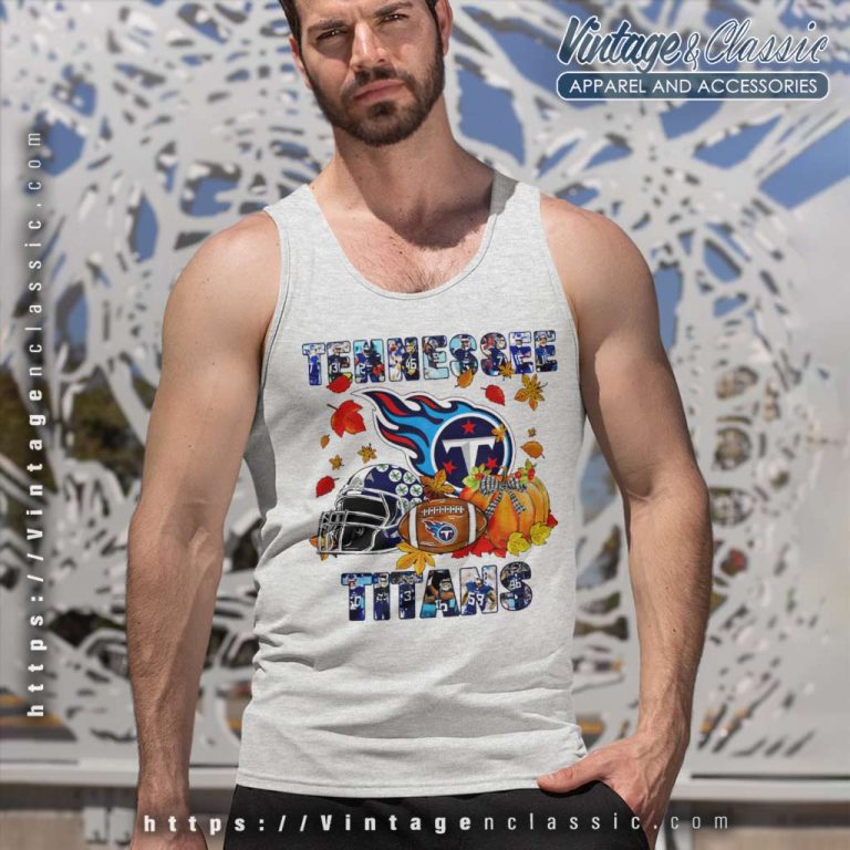 Tennessee Titans Fall Helmet Pumpkin Tank Top Racerback Tennessee Titans Fall Helmet Pumpkin Tank Top Racerback