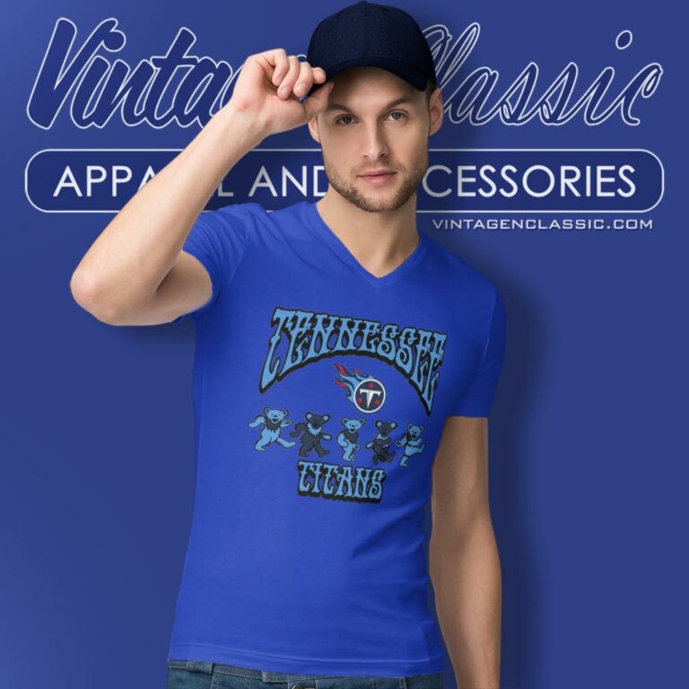 Tennessee Titans Grateful Dead Dancing Bears V Neck TShirt Tennessee Titans Grateful Dead Dancing Bears V Neck TShirt