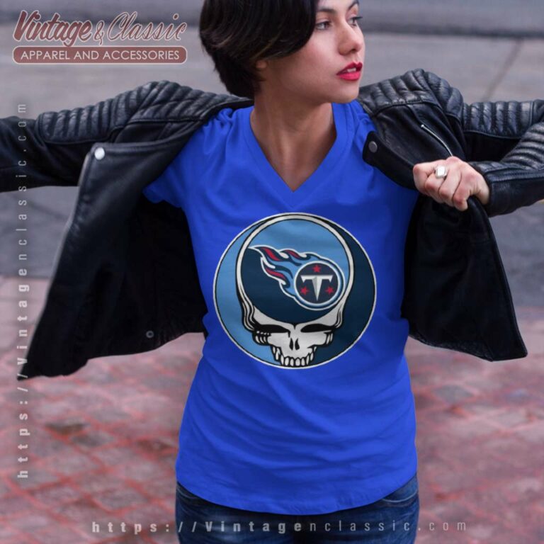 Tennessee Titans Grateful Dead Steal Your Face V Neck TShirt Tennessee Titans Grateful Dead Steal Your Face V Neck TShirt