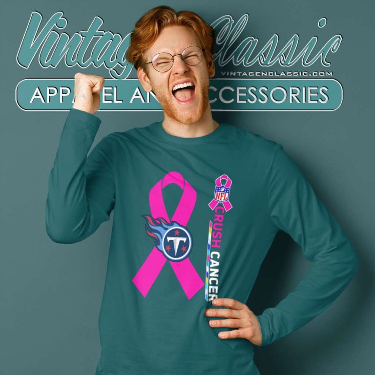 Tennessee Titans Nfl Crush Cancer 2023 Long Sleeve Tee Tennessee Titans Nfl Crush Cancer 2023 Long Sleeve Tee