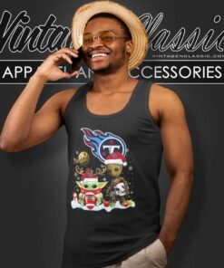 Tennessee Titans Shirt Baby Yoda And Groot Santa Christmas Tank Top Racerback