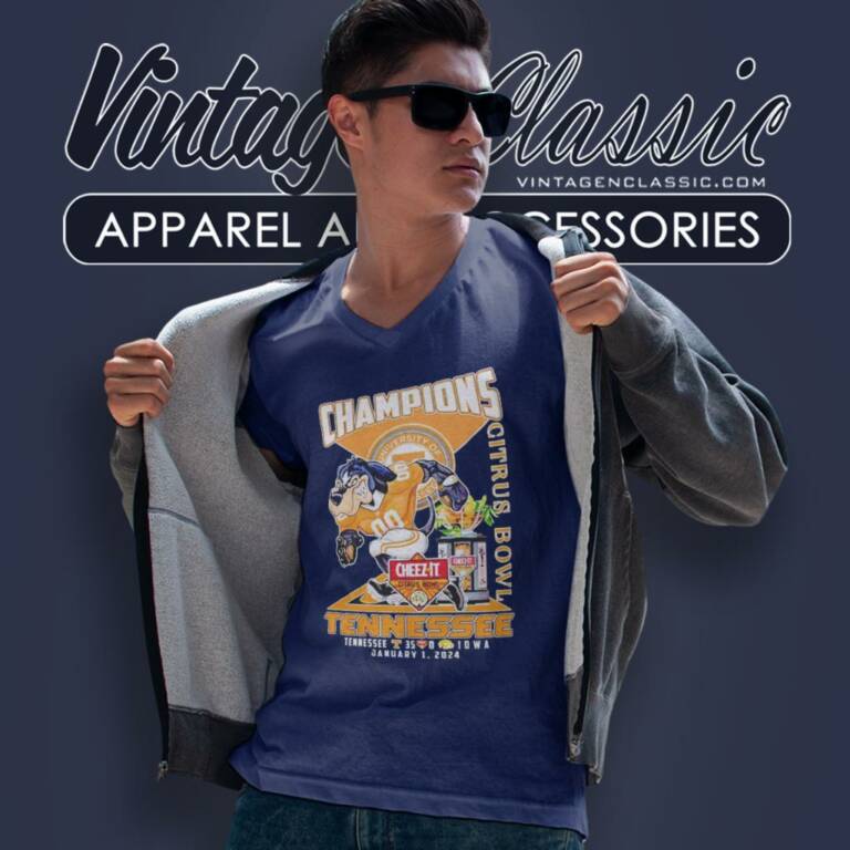 Tennessee Volunteers Mascot 2024 Cheez It Citrus Bowl Champions V Neck TShirt Tennessee Volunteers Mascot 2024 Cheez It Citrus Bowl Champions V Neck TShirt