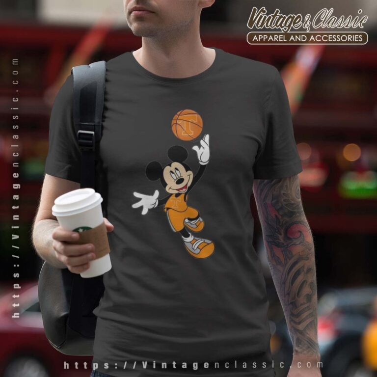 Tennessee Volunteers Mickey Basketball NCAA March Madness Tshirt Tennessee Volunteers Mickey Basketball NCAA March Madness Tshirt