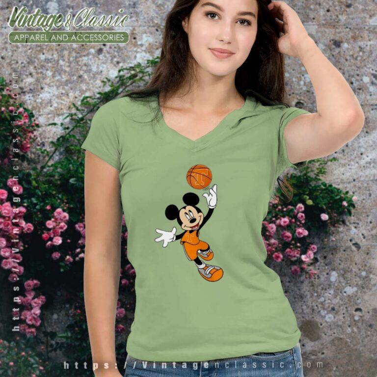 Tennessee Volunteers Mickey Basketball NCAA March Madness Vneck Tennessee Volunteers Mickey Basketball NCAA March Madness Vneck